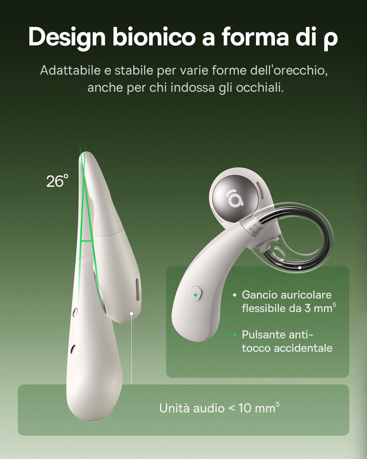 Baseus Eli Sport2 Open Ear Cuffie, Cuffie Sportive Open Ear con Curva di Comfort a S, 45H di Autonomia, SuperBass 2.0, IPX7, Bluetooth 6.0, Chiamate Chiare con 4 Microfoni AI