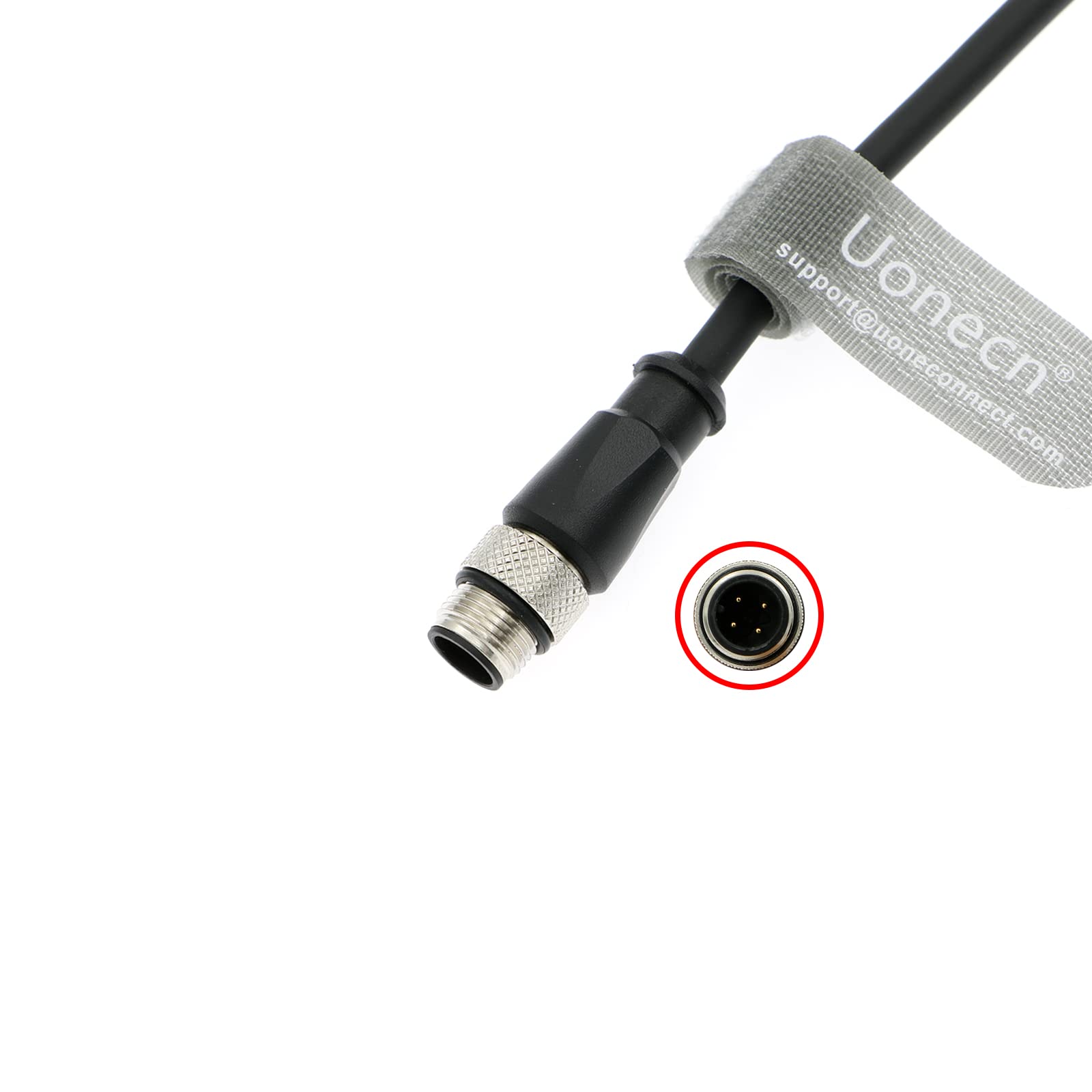 Uonecn Ethernet Cable M12 Plug 4 Pin A-Code Sensor Plug PVC Aviation Electric Cable 2 m, Copper, Large - Image 2