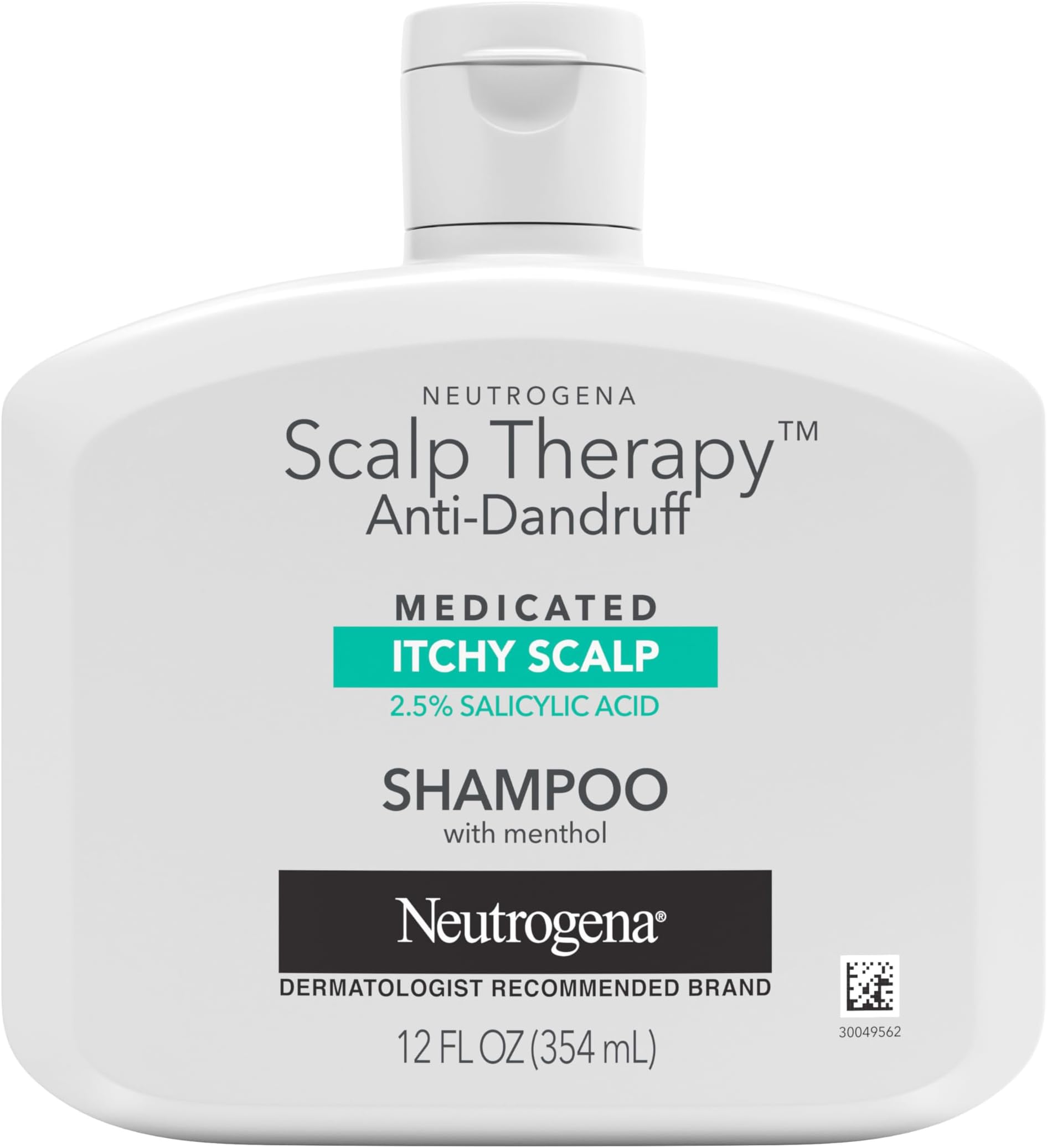 Scalp Therapy Anti-Dandruff Shampoo for Itchy Scalp, 2.5% salicylic acid with Peppermint Fragrance, 12 fl oz