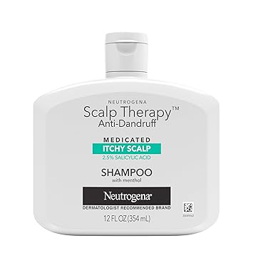 Neutrogena Scalp Therapy Anti-Dandruff Shampoo for Itchy Scalp, 2.5% salicylic acid with Peppermint Fragrance, 12 fl oz