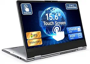 15.6" Yoga 2-in-1 Touchscreen Laptop with AMD A9 Processor, 8GB RAM, 256GB SSD, Win11