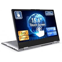 15.6" Yoga 2-in-1 Touchscreen Laptop Computer, AMD A9 Processor up to 3.2GHz, 8GB RAM 256GB SSD, Convertible Notebook with IPS FHD Display, USB-C, WiFi, Win11 Laptop for Work, Study & Home