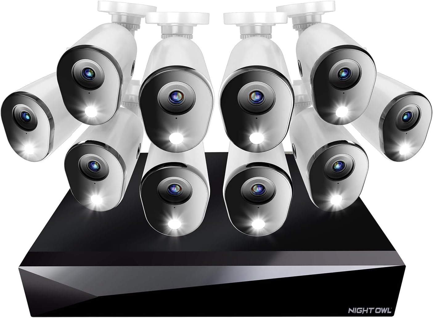 2-Way Audio 20 Channel DVR Video Home Security Camera System with (10) Wired 1080p HD Indoor/Outdoor Deterrence Cameras and 1TB Hard Drive (Add up to 4 Wi-Fi Cameras) (10 Camera)