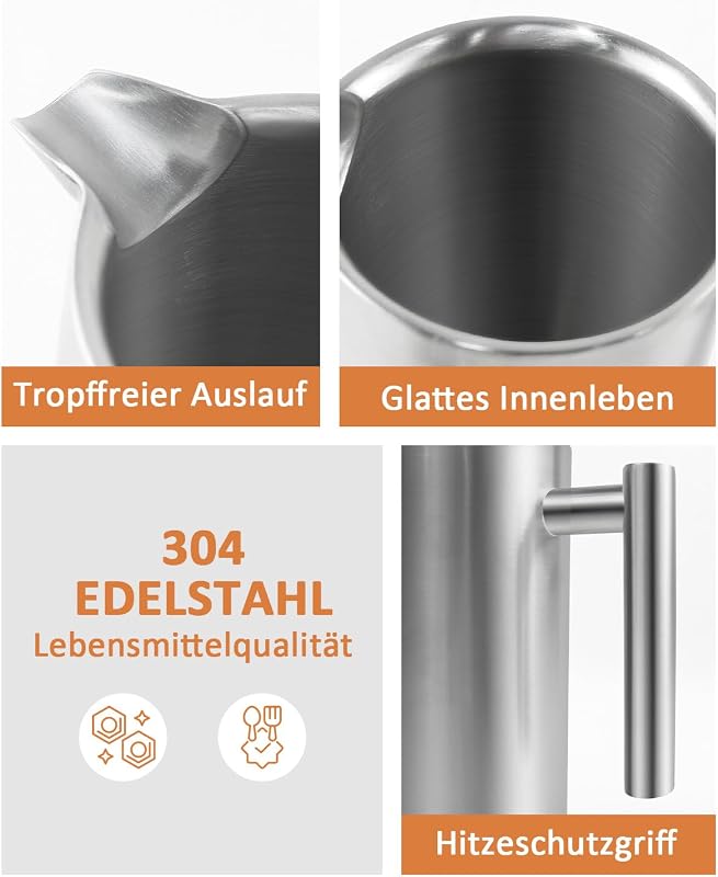 Dixmas Rozsdamentes Franciasürgős Kávéfőző 350ml Dupla Falú Termosz