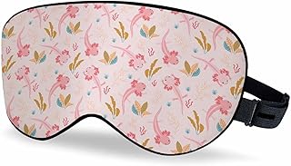 Aquarium Scene Sleep Eye Mask Axolotl Sea Weed Elements Men Women Sleep Mask with Adjustable Strap Eye Cover Eye Shade for Travel, Nap,Meditation