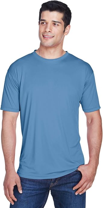 UltraClub Mens Cool & Dry Sport Performance Interlock T-Shirt L INDIGO