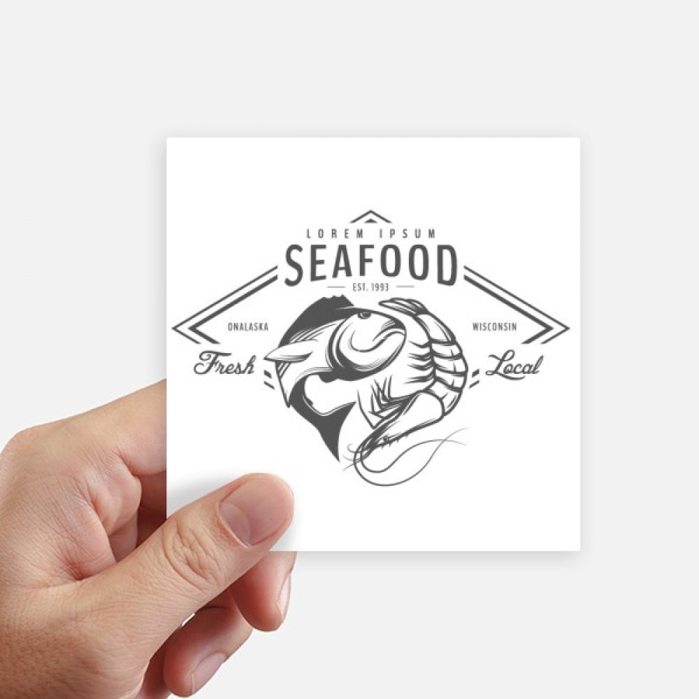 Sticker poisson marine carré 10cm étanche pour gourde et vélo