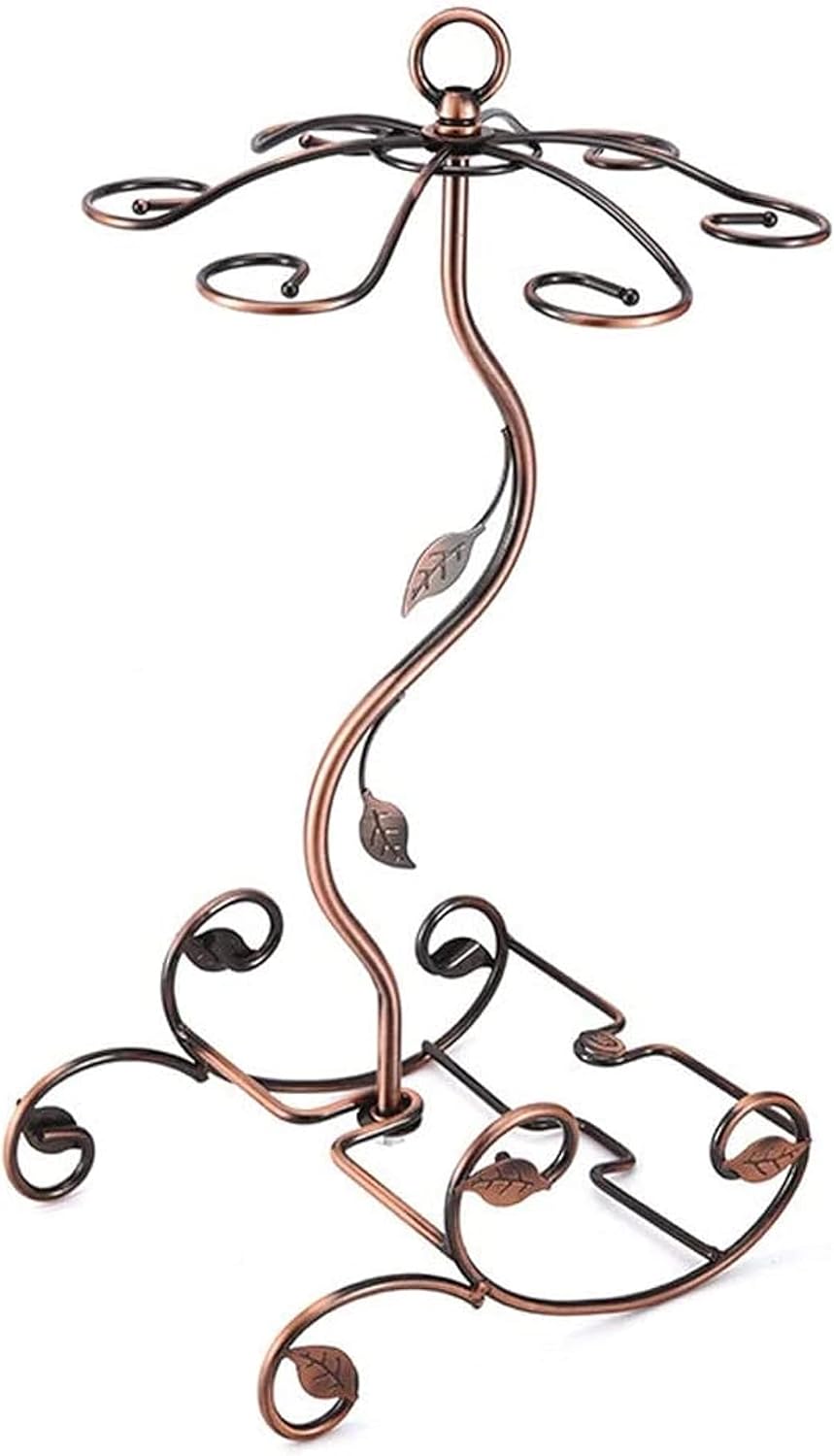 MultFUNCTIONAL Wine Shelf Iron Free Standing Bottle Holder Cabinet Decoration for Wine Bottles Stemware Glasses for Bars Restaurants Kitchens