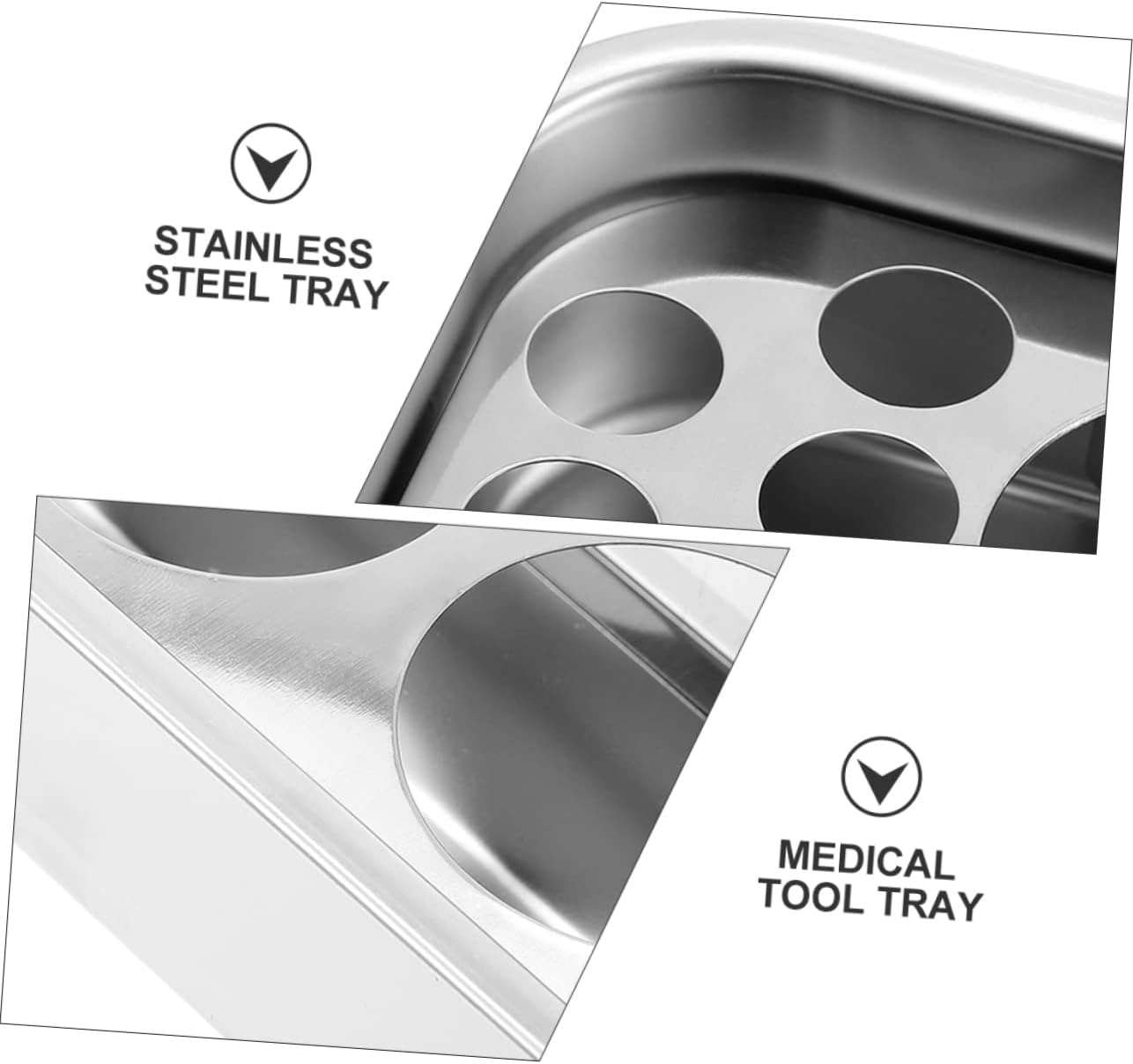1Pc Thickened Stainless Steel Therapy Tray for Dressing Change Metal Tool for Clinics Hospitals and Laboratories Lightweight and Portable Supply Organizer