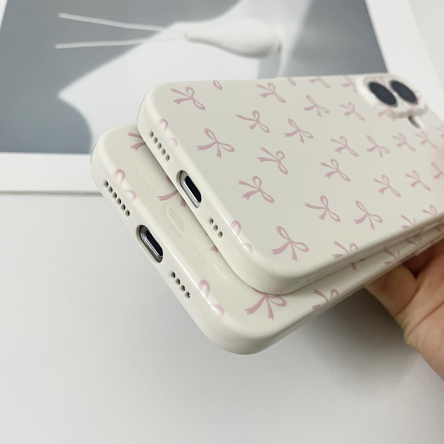 for iPhone 13 Case Cute Bow Aesthetic Women Girly Fashion Protective Phone Case Bowknot Pink - Image 6