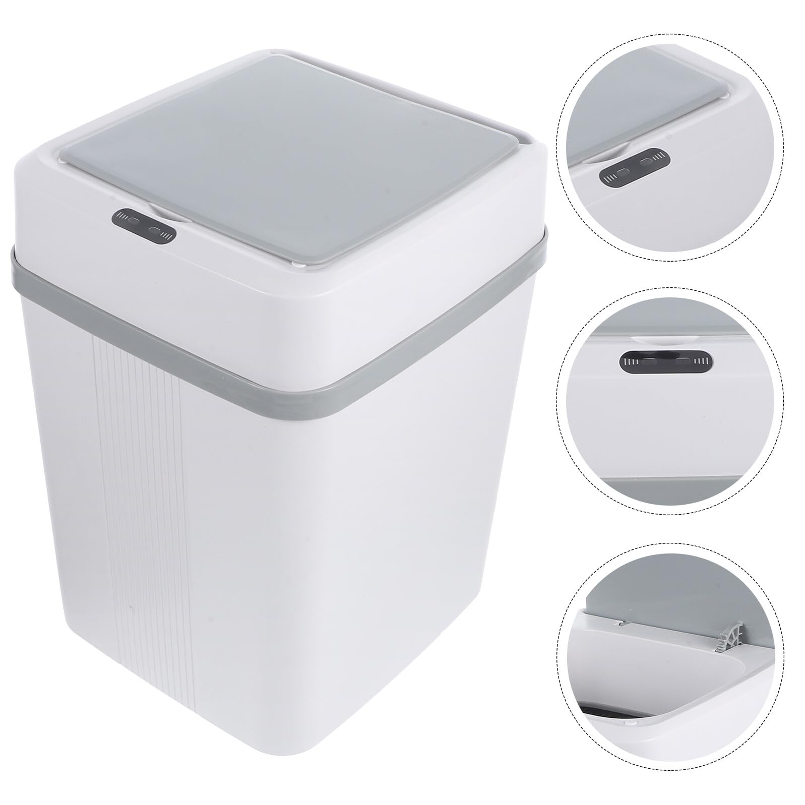 Papelera Automática con Sensor de Movimiento Capacidad Tapa Silenciosa Cubo Basura Plástico para Baño Cocina y Dormitorio Cubo Inteligente Doméstico