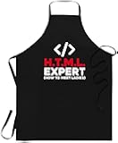 ARTbyPAW Computer Geek Apron Expert How To Meet Ladies, Humorous Gift for IT Professional Coder, One Size Fits All for Women Men