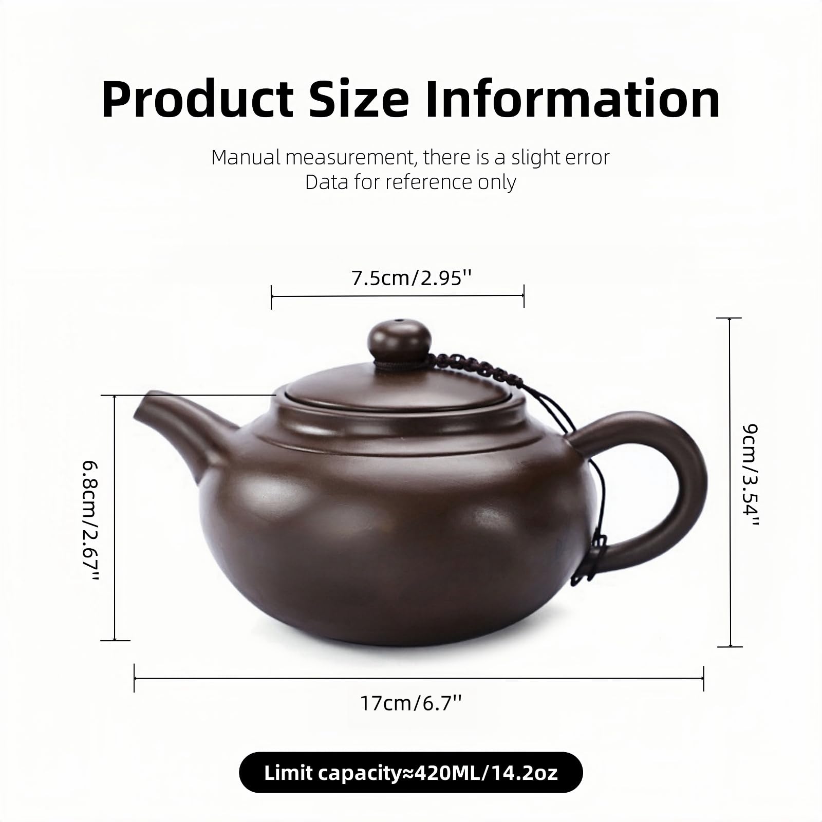 Cinese Teiera in Argilla Viola, Yixing Zisha Teiere con Scatola, Tradizionale Kung Fu Pentola da Tè in Terracotta Fatta a Mano, 400 ML, Zini