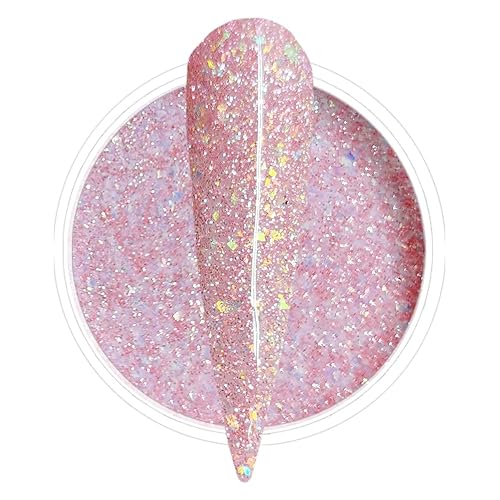 Miniatura 3 de Polvo de inmersión de uñas holográfico transparente brillante de 1 onza, capa superior transparente perfecta para arte de uñas en blanco y negro