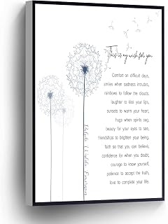 This Is My Wish For You Canvas Wall Art Ralph Waldo Emerson Poetry Poster Dandelion Print Wall Decor Posters Stretched And Framed Ready To Hang For Living Room,Bedroom,Classroom Etc (8" X 12")