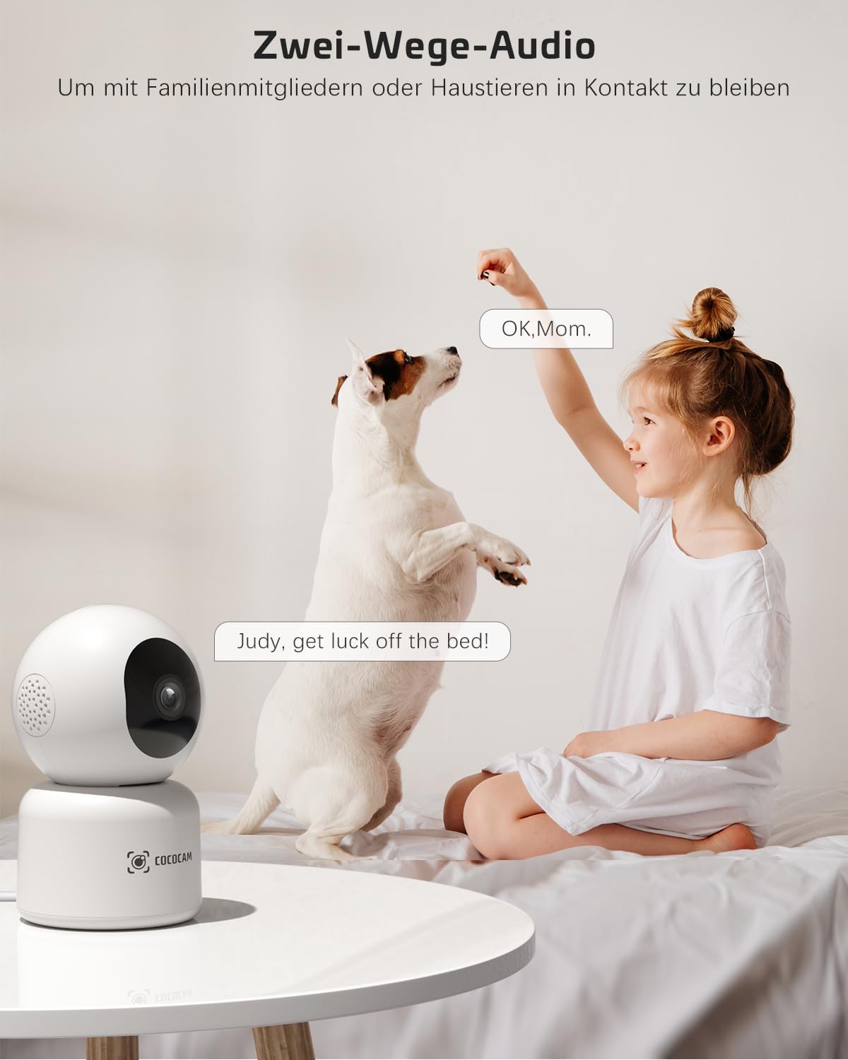 COCOCAM KI Babyphone Mit 5 Zoll Display - 2K 4MP WLAN Kamera Mit Gesichtserkennung & Nachtsicht
