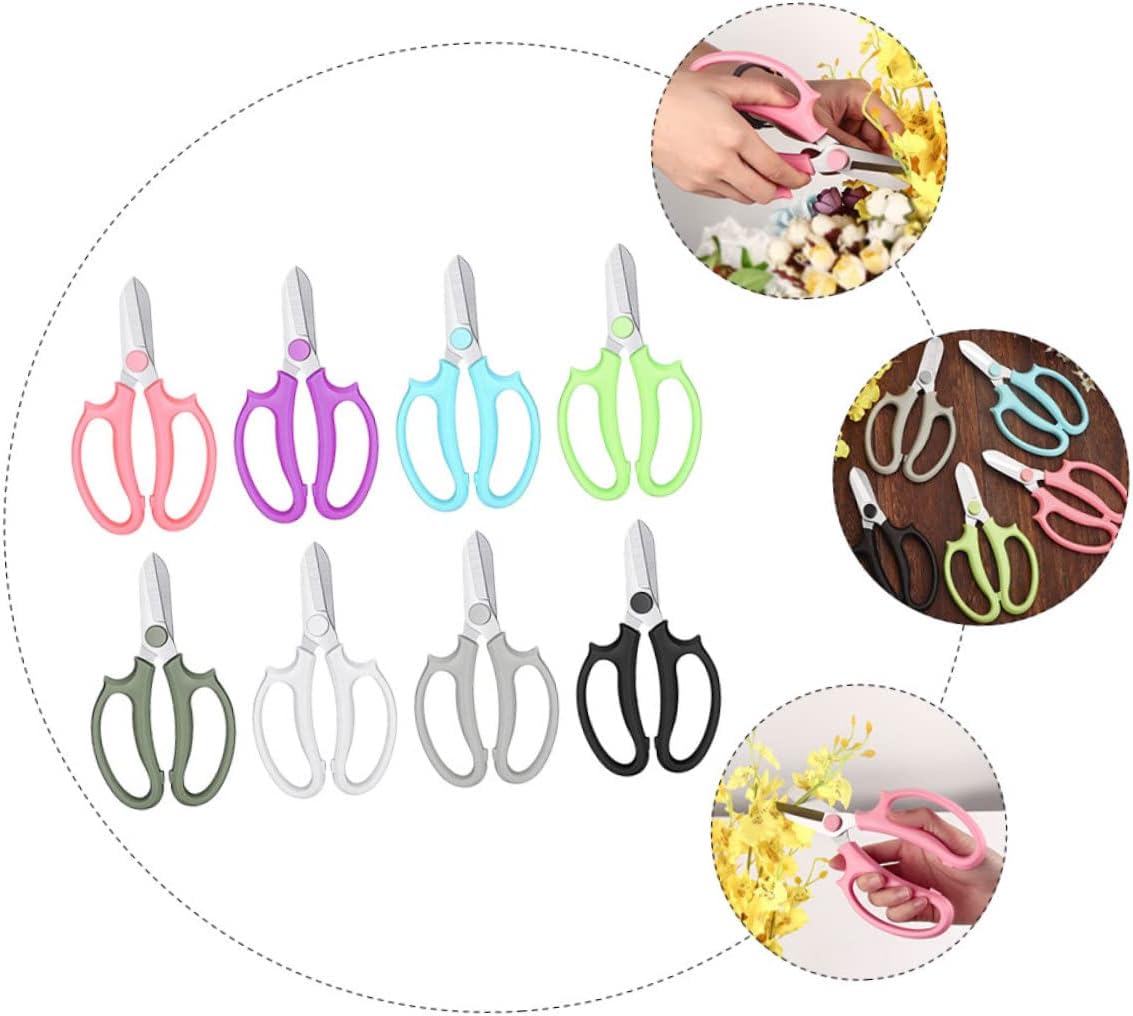 GALPADA 8pcs Floral Shears Multifunctional Flower Scissors for Gardening Pruning Scissor Soft Grip