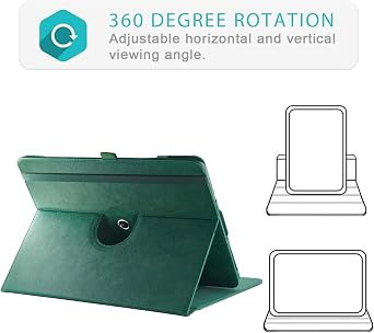 360° Rotation Case Compatible with Boox Tablet Go 10.3 ePaper E Ink 10.3inch e-Book Smart Cover with Hand Strap Card Slot and Auto Sleep/Wake,Green