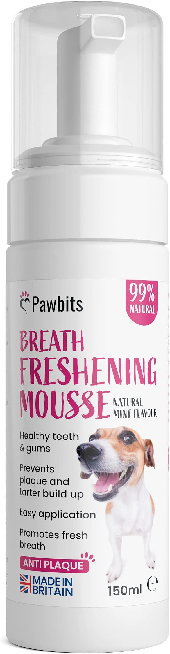 Dog Breath Freshener Mousse - Dogs Dental Foam Supports Healthy Gums & Teeth Eliminate Bad Breath, Tartar, and Plaque Buildup with Dog Mouthwash - Fresh Breath & Safe Oral Hygiene for Your Pet