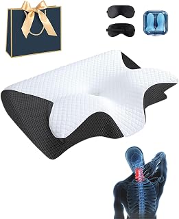 Cervical Pillow, 2026 Upgraded Sleep Apnea Pillow for Sleep Apnea & Better Breathing, Ergonomic Neck Support Orthopedic Contour Pillows for Side Back Stomach Sleepers (Black)