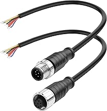 YACSEJAO M12 Aviation Sensor Cable, 25cm M12 1 Connector+1 Female IP67 Outdoor Waterproof (8 Plugs)