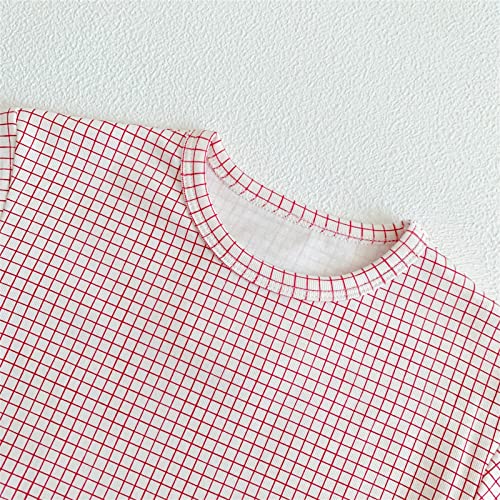 Menino Camisa Atlética Infantil Bebê Meninos Meninas Xadrez Patchwork Blusa de Manga Comprida Tops T