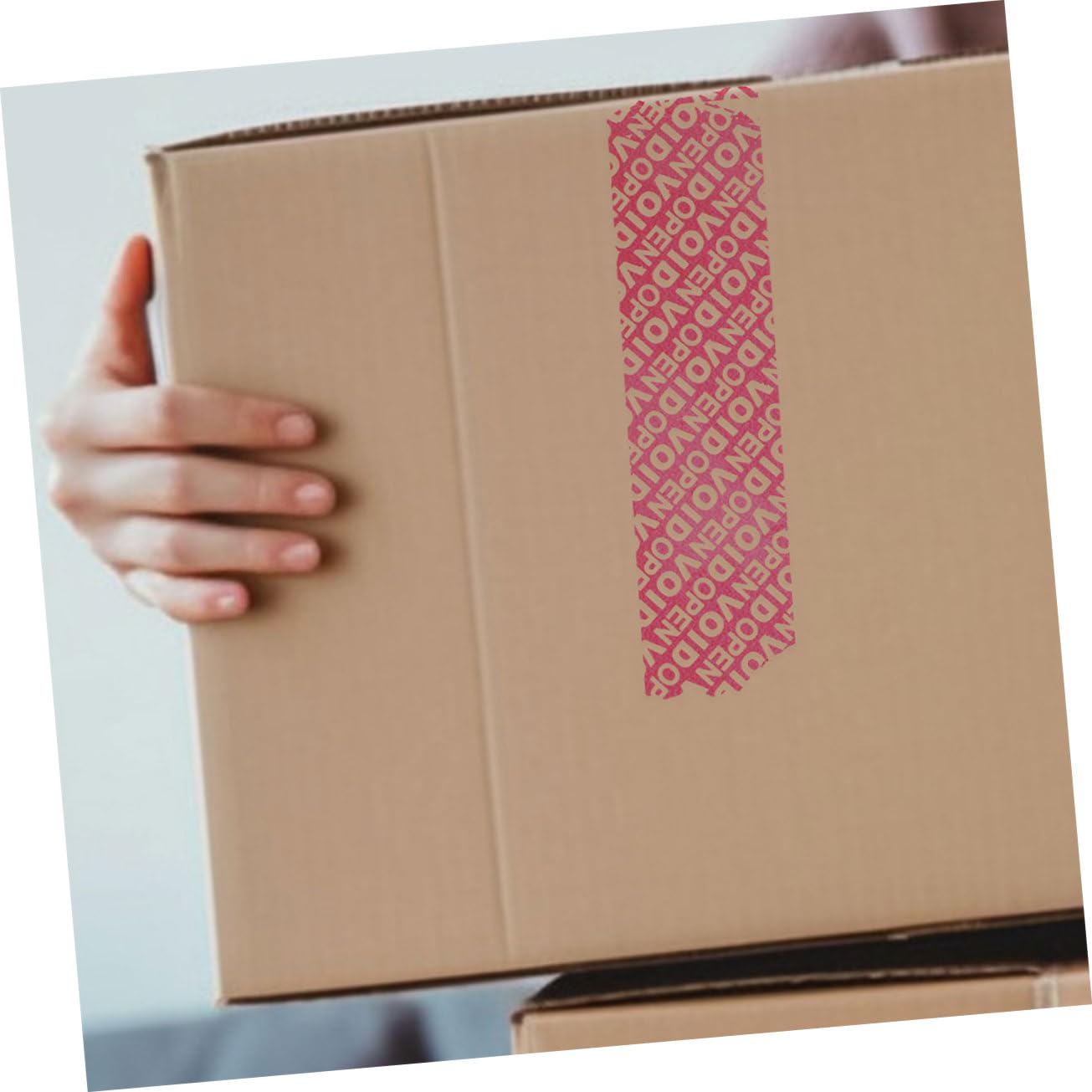 6pcs Red Tamper Evident Tape Anti-Theft Sealing for Secure Packaging Prevents Unauthorized Access with Visual Deterrent for Shipping and Moving Needs