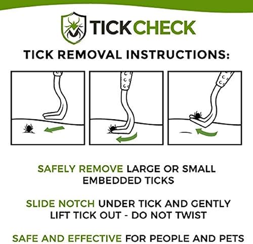 Miniatura 3 de TickCheck Paquete de 3 herramientas para eliminar garrapatas + tarjeta de identificación de garrapatas para humanos, perros y gatos (3)