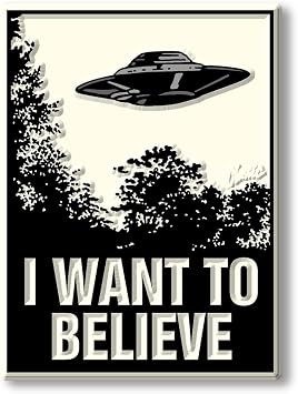 UFO I Want to Believe Magnet by Classic Magnets, 3D Rubber Vintage-Style Collectible Gifts Made in the USA, 2.4" x 3.2"