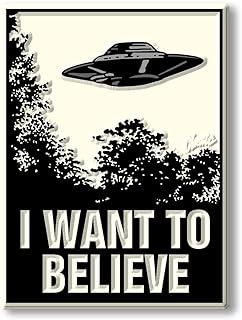 UFO I Want to Believe Magnet by Classic Magnets, 3D Rubber Vintage-Style Collectible Gifts Made in the USA, 2.4" x 3.2"