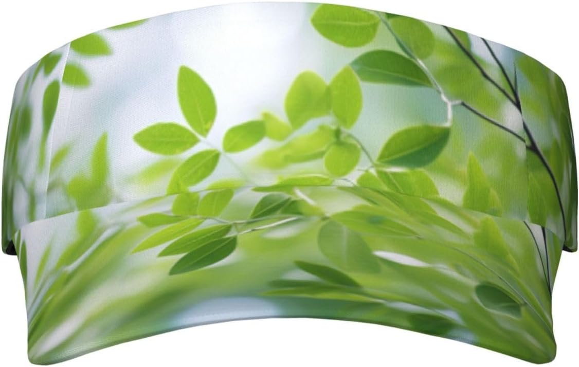 White Natural Greenery Twig1 Print Sports Sun Visor Hats Adjustable Running Golf Tennis Sun Cap for Women Men