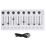 Walfront Wireless MIDI Controller Mixer with 8 Knobs 43 Keys USB Bluetooth MIDI Keyboard with 360° Rotating Encoders 8 Push Buttons Portable Mixing Console for Music Production