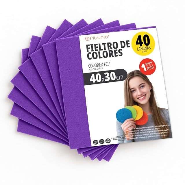 OFITURIA Fieltro para Manualidades DIY, Láminas de Tela de Colores Suaves y Flexibles para Costura, Patchwork