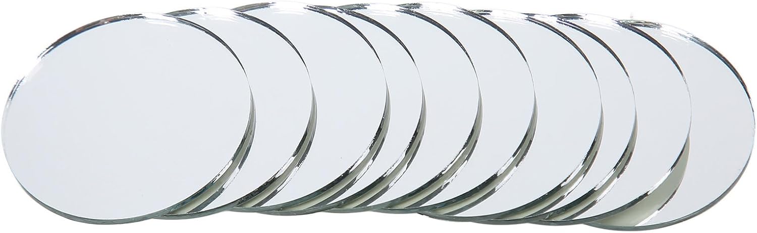 100 Sets 58mm Mirror Round Buttons Parts DIY Blank Rustproof Tinplate Maker Supplies for Handcraft Craft Mirror Round Buttons PartsMirror Back Pa Designed Your