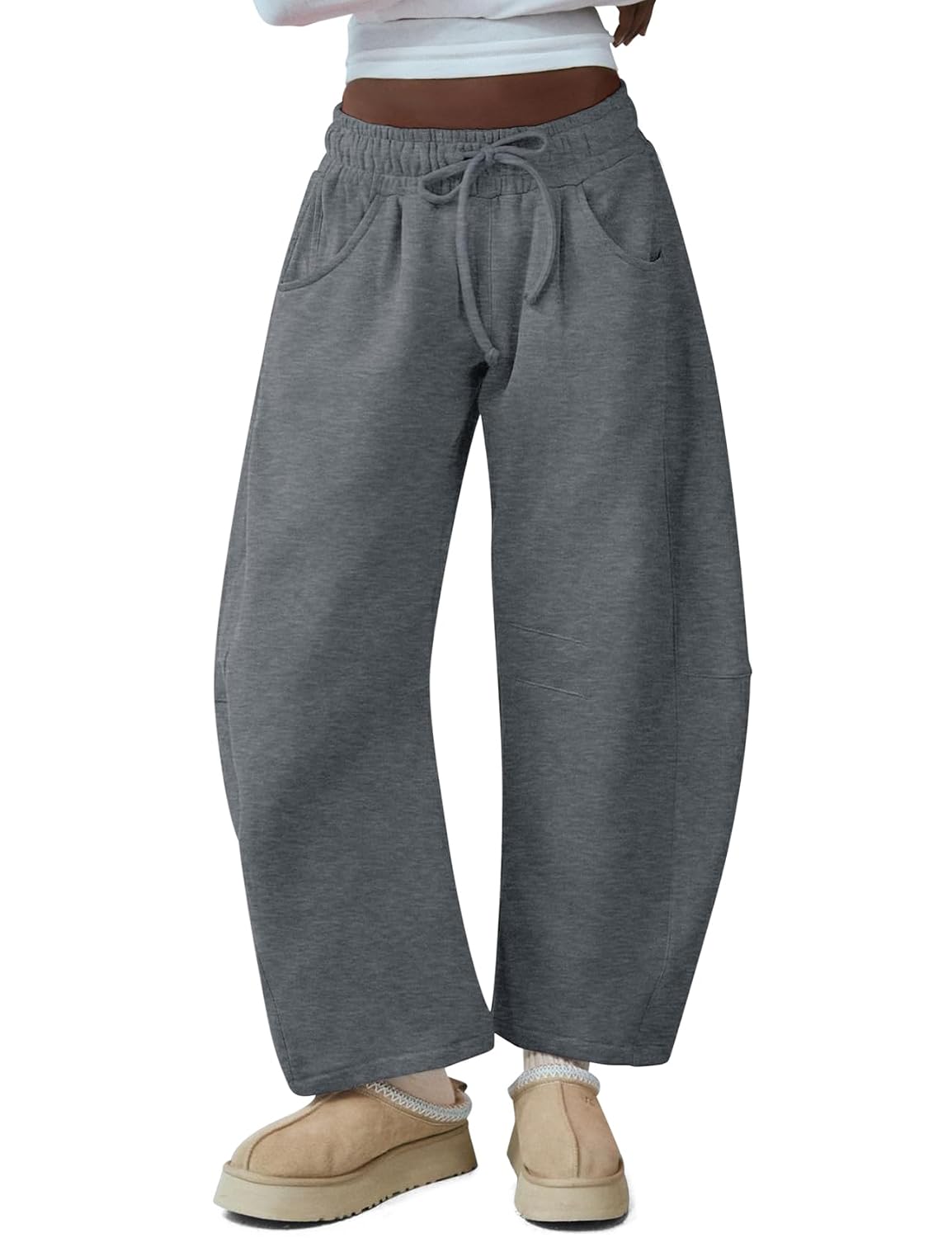 HeSaYep Barrel Leg Sweatpants, Wide Leg Lounge
