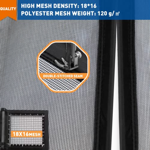 Magzo Magnetic Screen Door Fits Door Size 38 X 82 Inches, Screen Size 40 X 83 Inch Reinforced Side Opening Mesh Curtain Polyester Heavy Duty Screen With Full Frame Hook&Loop-Black #TOP4
