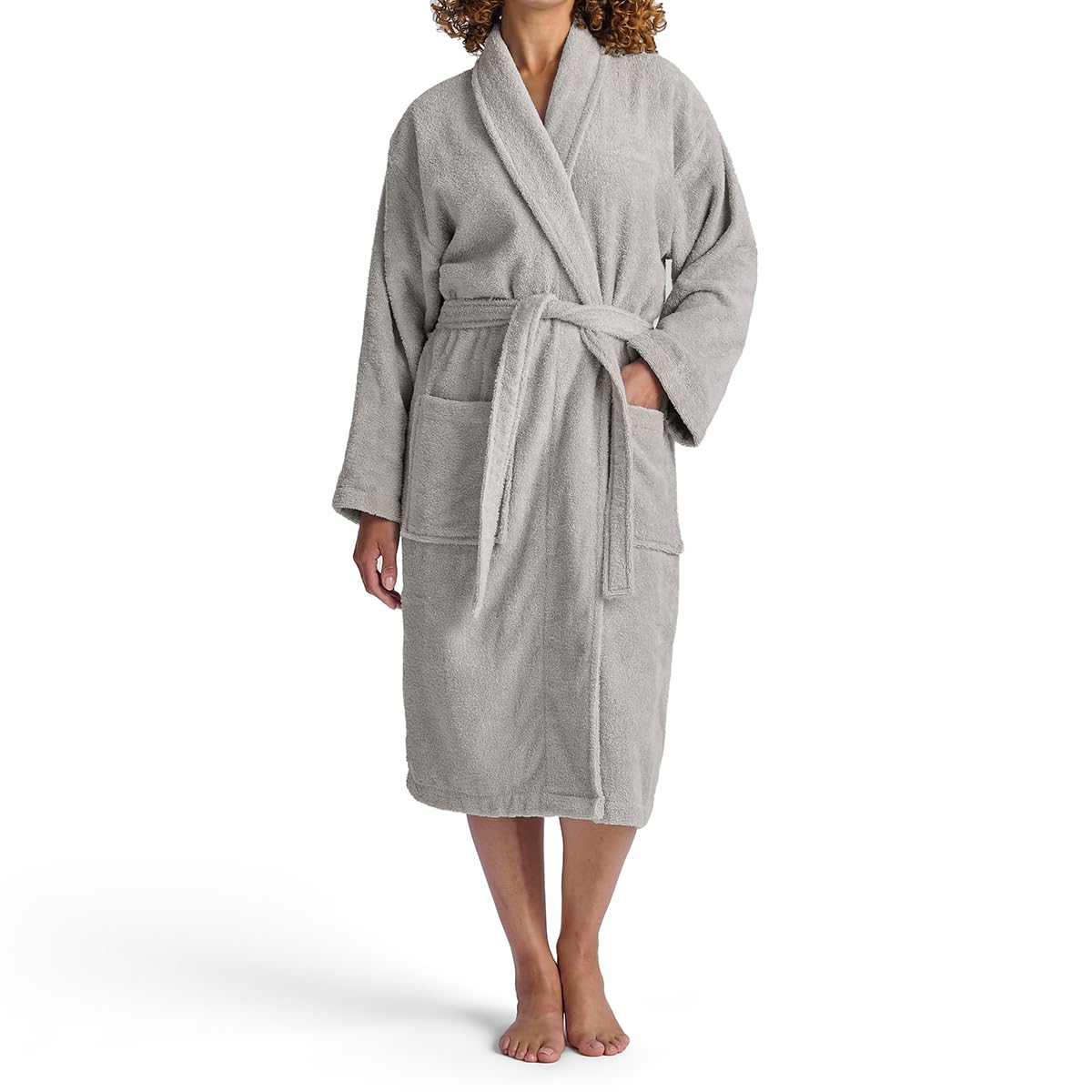 Christy Women's Dove Grey Serene Bath Robe Grey | Super Soft And Fluffy | 100% Combed Cotton | Luxury Dressing Gown | Lightweight, Quick Dry And Snag Free | 320Gsm Bathrobe | Small |