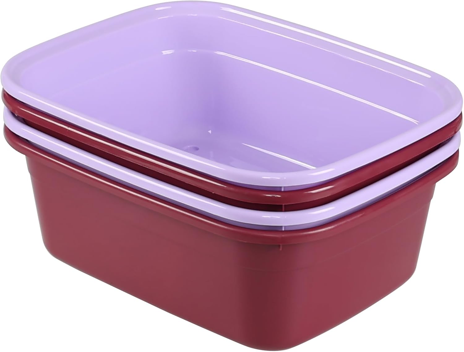 Saedy Plastic Washing Basin, 18 Quart Dishpan, Pack of 2