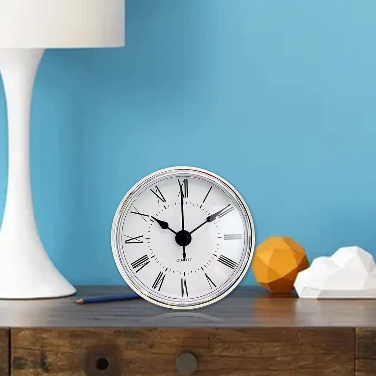 70 Mm Clock Insert Digital Round DIY Numbers Bell Head Clock Head Quartz Movement Metal Clock Decor Quiet for School Living Room