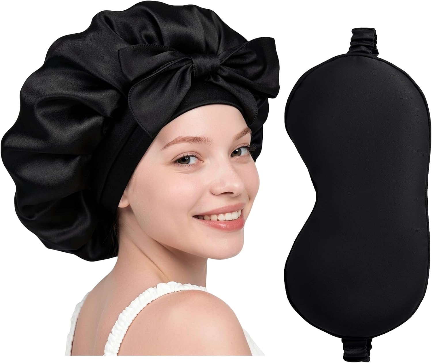 Silk Bonnet for Sleeping Women Gifts Sleeping Set, Satin Bonnet, Silk Sleep Mask Eye Mask & Satin Scrunchie