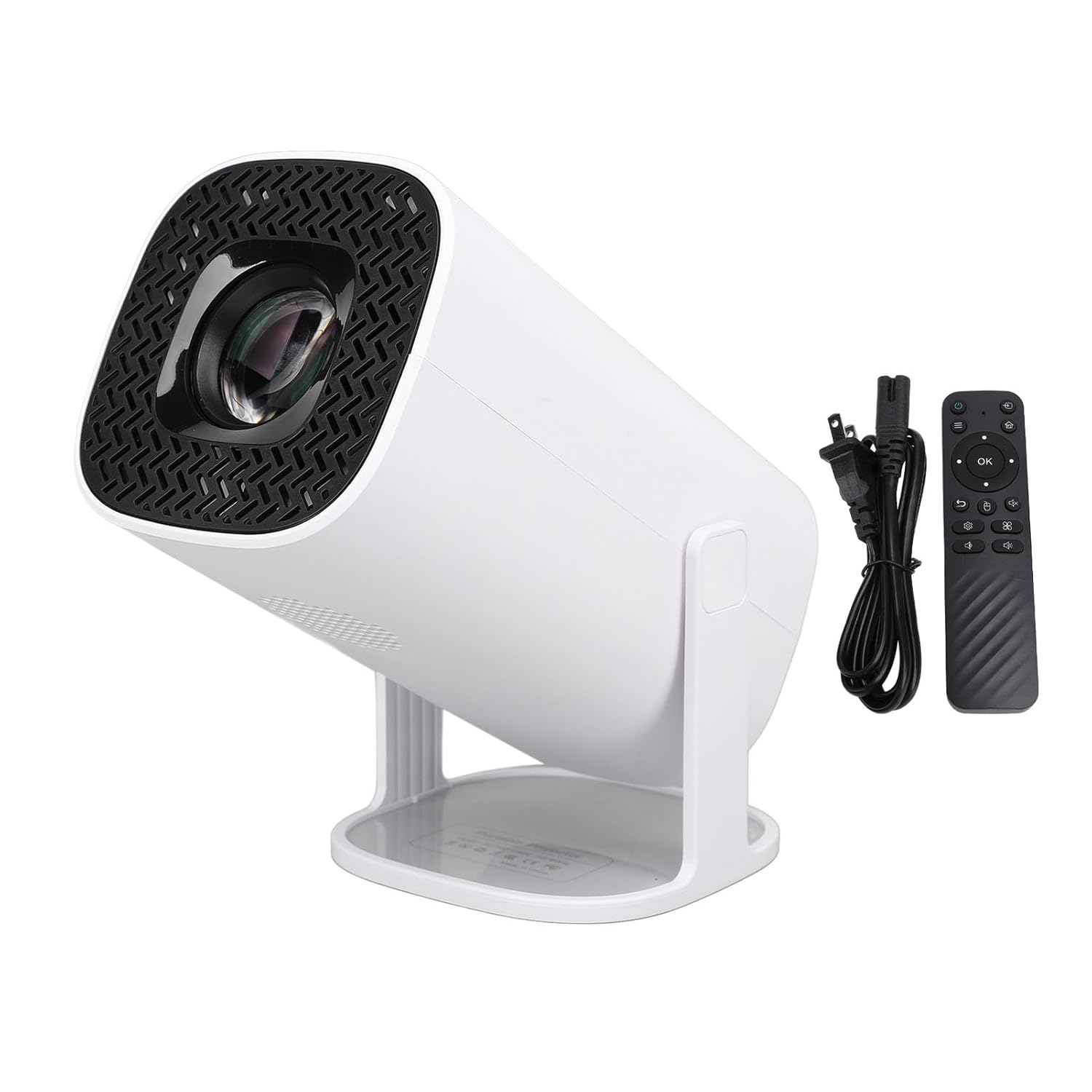 Mini Projector with WiFi6 and Bluetooth, Portable Smart Home Movie Projector 4K 1080P Support, 180°Rotatable Smart Outdoor Projector for Phone/TV Stick/Laptop