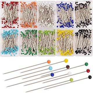AIEX 1000 Pieces Sewing Pins Glass Ball Multicolor Head Pins Straight for Dressmaking Jewelry Decoration (38mm)