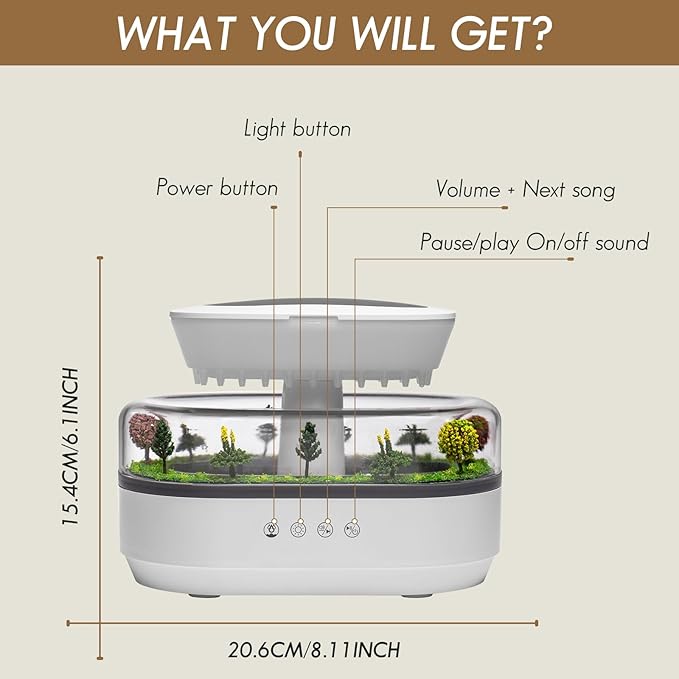 Difusor de Aromas Eléctrico 250ml Biupky Blanco con Luces LED miniatura 2