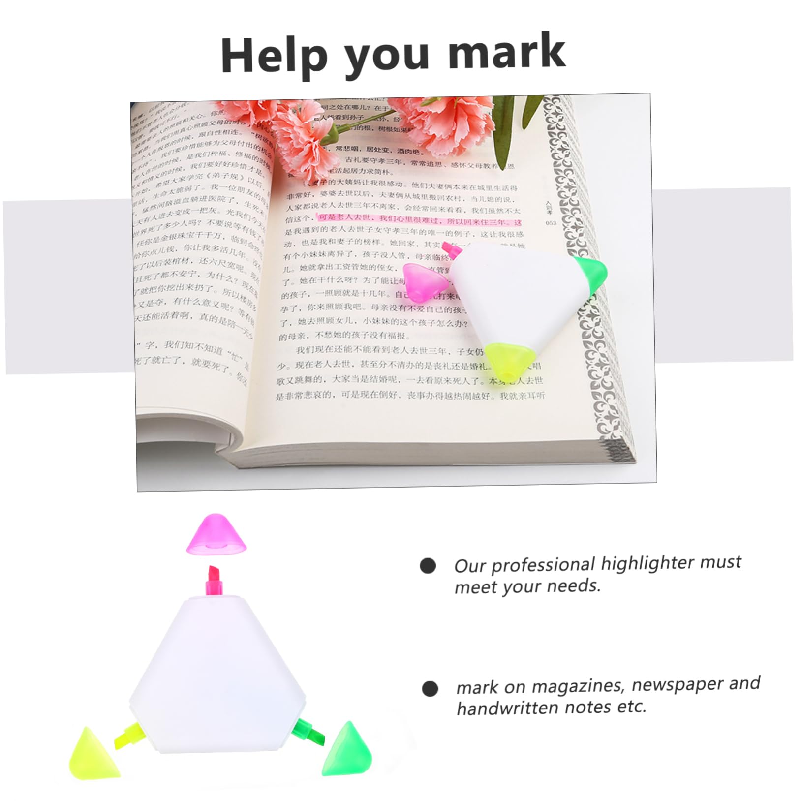 OSALADI 5 Sätze Textmarker Fluoreszierender Farbstift Textmarker Schreibstifte Fluoreszierende Zeichenstifte Dreiecksmarker Fluoreszierender Markierungsstift Farbige 5 Stück * 5