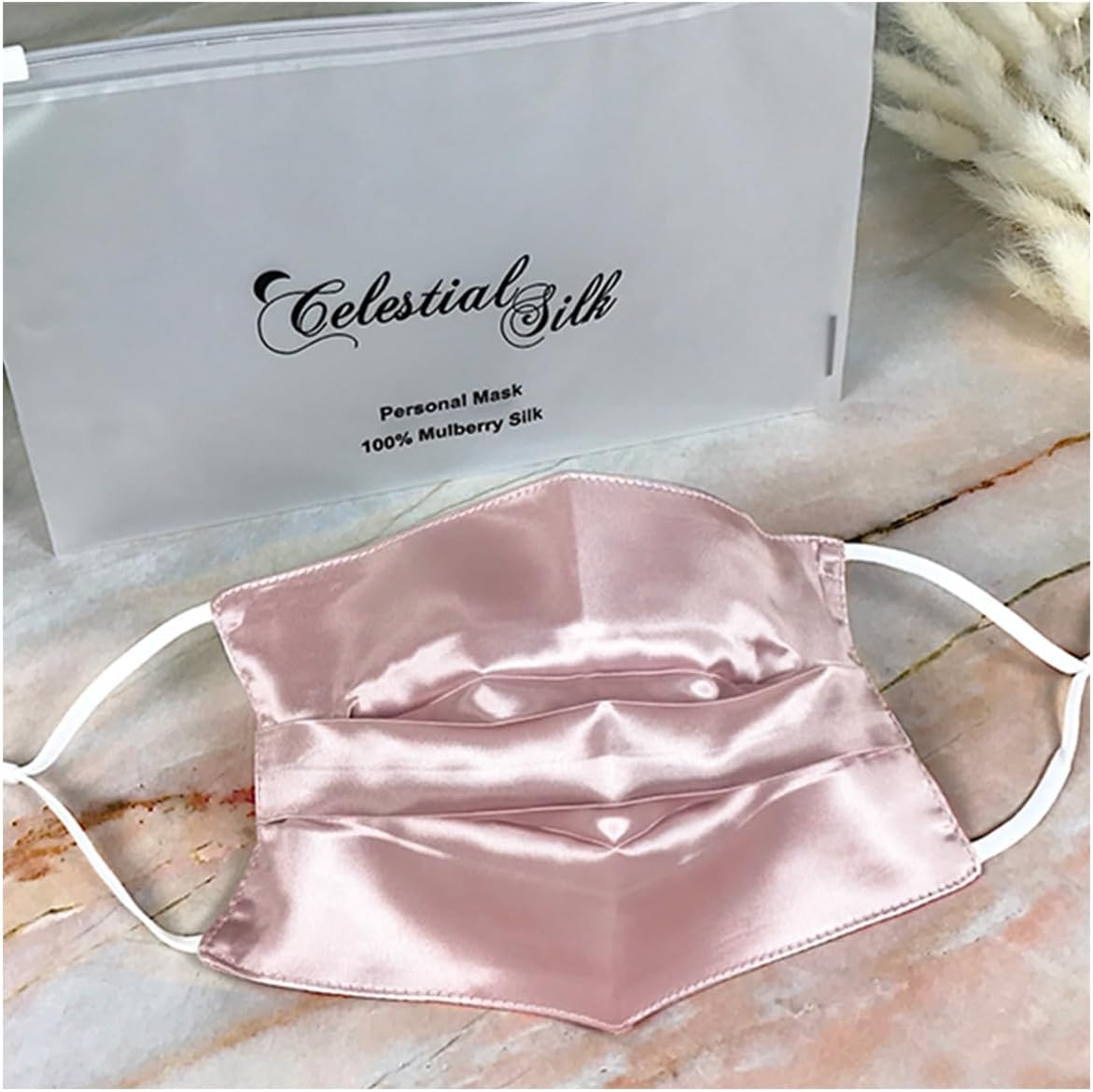 Celestial Silk 100% Mulberry Silk Face Mask with Nose Wire - Reusable Pure 22 Momme Silk Face Covering