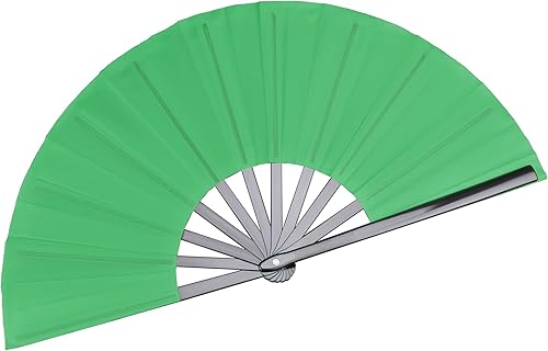 Miniatura 17 de Ventilador plegable Ventilador de mano chino Ventilador de rendimiento Ventilador de tela de nailon 13 pulgadas (negro)