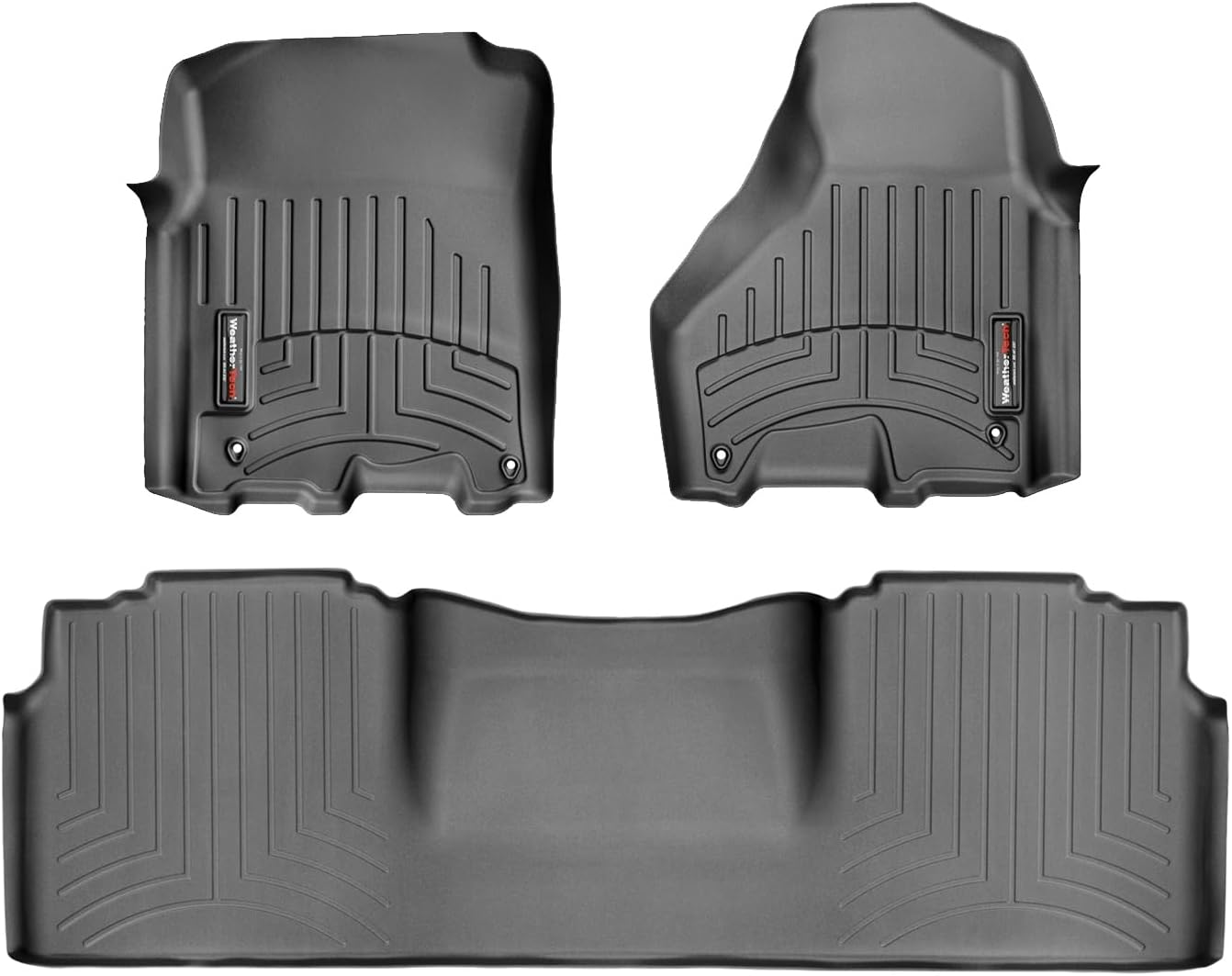 Weathertech Custom Fit FloorLiners for RAM Ram 2500/3500, Ram 2500/3500, Ram 2500/3500-1st & 2nd Row (444781-444772), Black