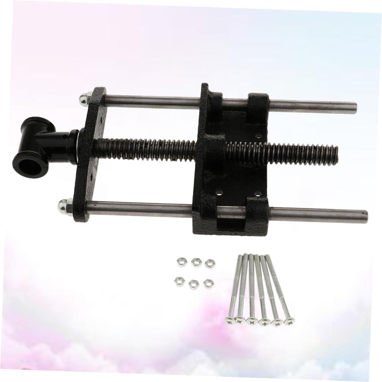 Woodworking Table Clamp 7-inch Standard Bench Clamp with Connecting Guide Rod for DIY Woodworking Workshop Use
