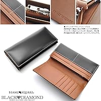 Amazon | [BRUCKE] BEAMZ SQUARE 長財布 メンズ ブラックダイヤ 馬革