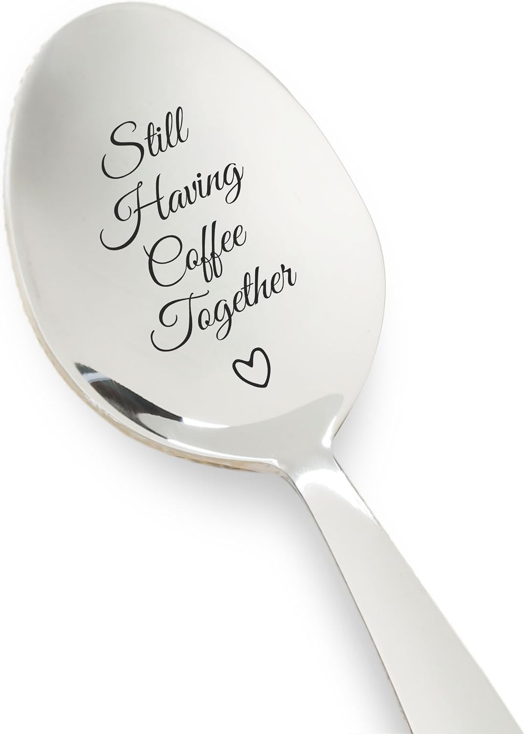 Couples Gift for him or her, engraved Stainless Steel Spoons for tea or coffee lover anniversary and wedding gifts – size 7 inch